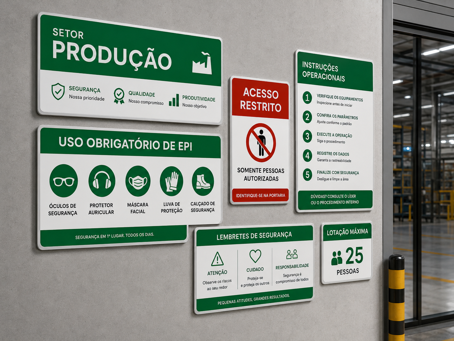 Placas industriais personalizadas.